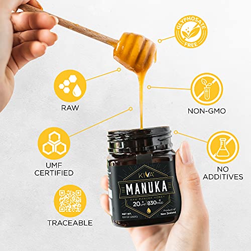 Kiva Raw Manuka Honey, Certified Umf 20+ Mgo 830+, New Zealand