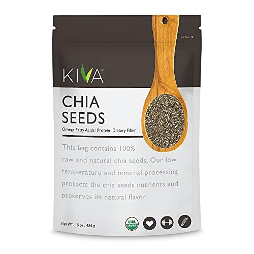Kiva Organic Raw Chia Seeds, 16 Oz. Bag | Usda Organic | Premium