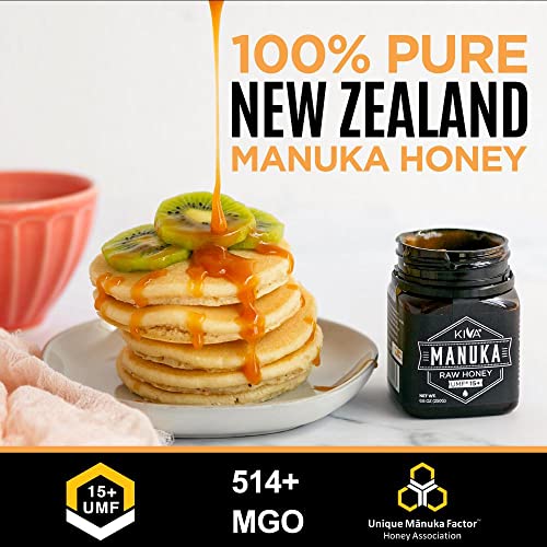 Kiva Raw Manuka Honey, Certified Umf 15+ | Mgo 514+ | 100% Pure