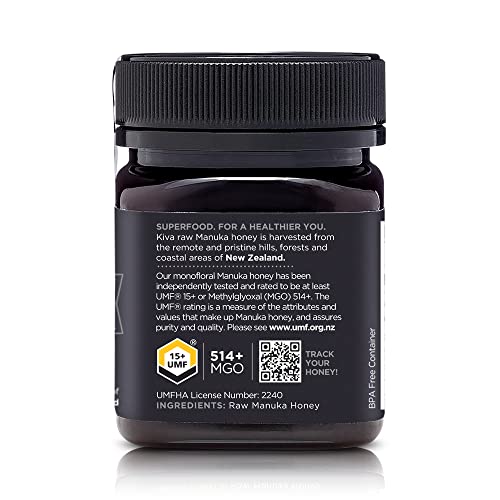 Kiva Raw Manuka Honey, Certified Umf 15+ | Mgo 514+ | 100% Pure