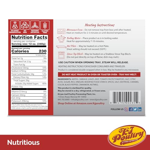 Kosher Beef Stuffed Cabbage Rolls, MRE Meat Meals Ready to Eat, ...