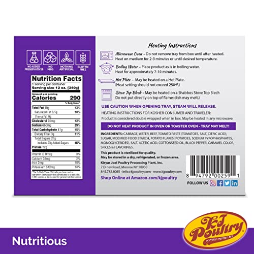 Kosher Gluten Free Food, Beef Stuffed Cabbage Rolls In Gravy - M