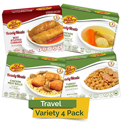 Kosher Mre Meat Meals Ready To Eat 4 Pack Variety - Beef &Amp; Turk