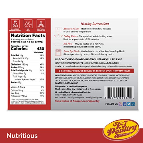 Kosher Mre Meat Meals Ready To Eat, Beef Rib Steak &Amp; Kugel 6 Pa