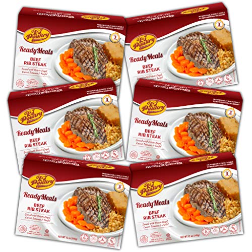 Kosher Mre Meat Meals Ready To Eat, Beef Rib Steak &Amp; Kugel 6 Pa