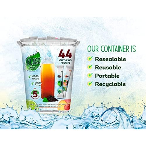 Klass Iced Tea, Variety Pack, Sugar Free Drink Mix, Peach & Lime...