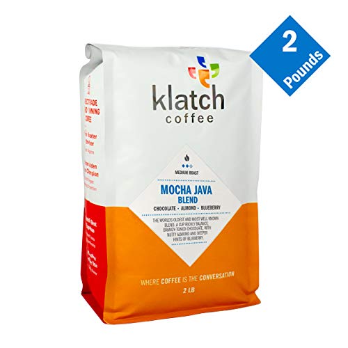 Klatch Coffee Mocha Java Blend Medium Roast, 2 Pounds, Whole Bean
