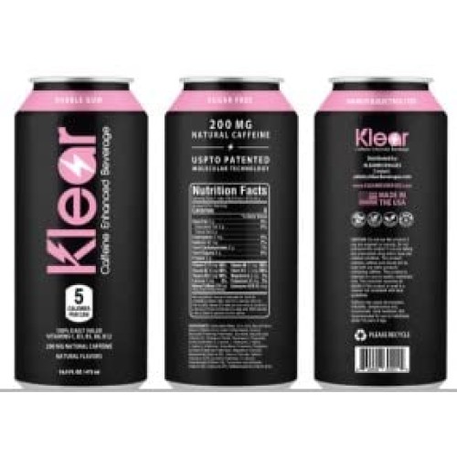 Klear Energy Drink, 200 MG Natural Caffeine Enhanced Beverage, O...