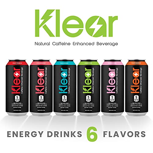 Klear Energy Drink, 200 MG Natural Caffeine Enhanced Beverage, O...