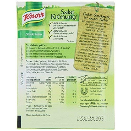 Knorr Dill &Amp; Herbs Salad Dressing Salat Kroenung - Pack Of 4 X