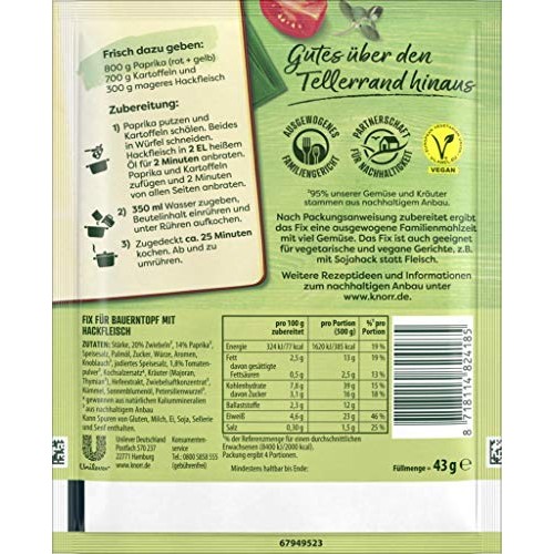 Knorr Fix hunter stew with ground beef Bauern-Topf mit Hackflei...