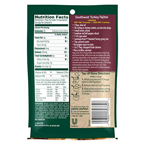 Knorr Gravy Mix, Roasted Turkey 1.2 Oz Pack Of 24