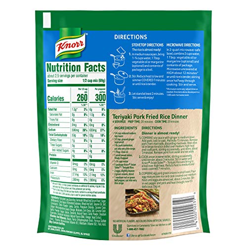 Knorr Rice Side Dish, Asian Teriyaki, 5.4 Oz Pack Of 8