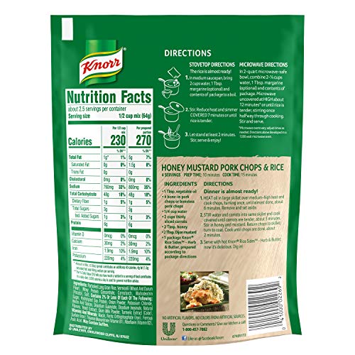 Knorr Rice Side Dish, Herb &Amp; Butter, 5.4 Oz, Pack Of 8 Knorr Rice Side Dish, Herb &Amp; Butter, 5.4 Oz, Pack Of 8