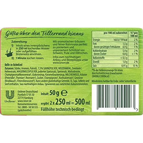 Knorr - Schnitzel Sosse Schnitzel Sauce 2-Pack 500 ml 2 x 250...