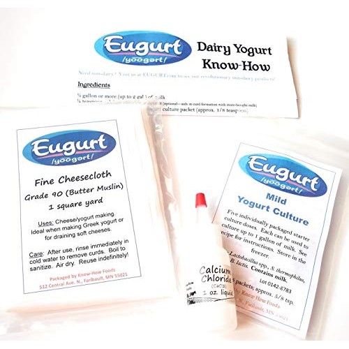 Greek Mild Yogurt Kit Basic - W/ Cheesecloth And 1 Oz. Calcium