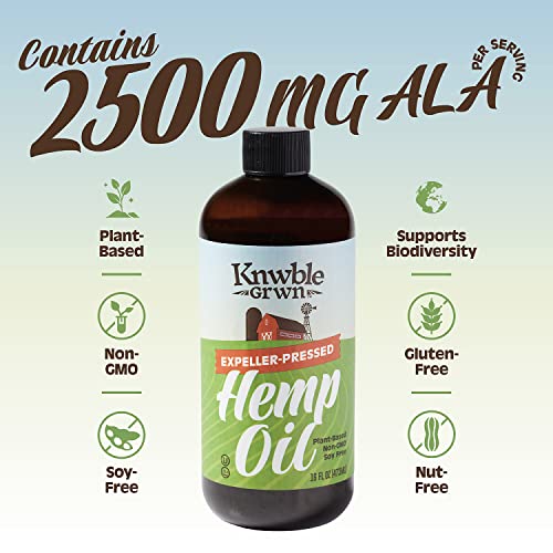 Knwble Grwn Pure Hemp Seed Oil, Expeller Pressed, Plant-Based, V