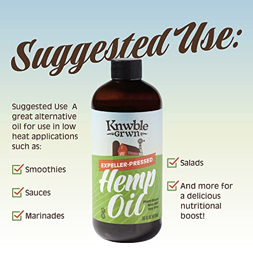 Knwble Grwn Pure Hemp Seed Oil, Expeller Pressed, Plant-Based, V