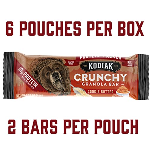 Kodiak Cakes Crunchy Granola Snack Bars, Cookie Butter, High Pro...