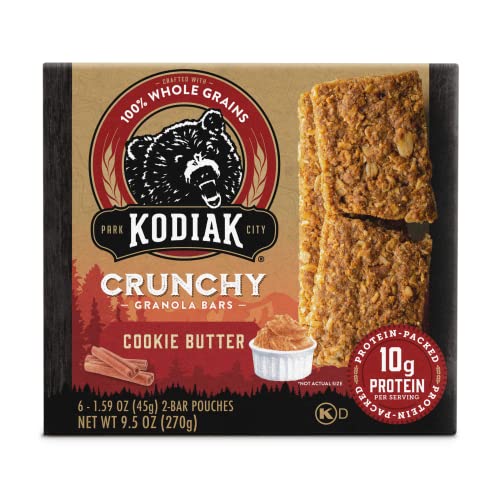 Kodiak Cakes Crunchy Granola Snack Bars, Cookie Butter, High Pro...