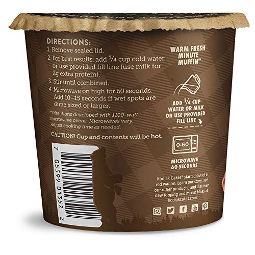 Kodiak Cakes Minute Chocolate Muffins - 100% Whole Grain, High P...