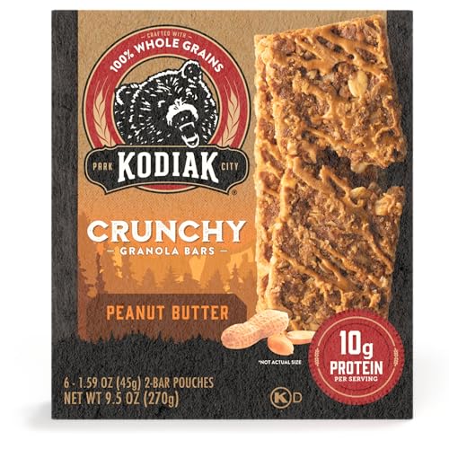 Kodiak Cakes Protein Crunchy Granola Bar, Peanut Butter, Pack o...