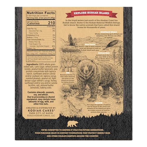 Kodiak Cakes Protein Crunchy Granola Bar, Peanut Butter, Pack o...