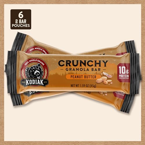 Kodiak Cakes Protein Crunchy Granola Bar, Peanut Butter, Pack o...