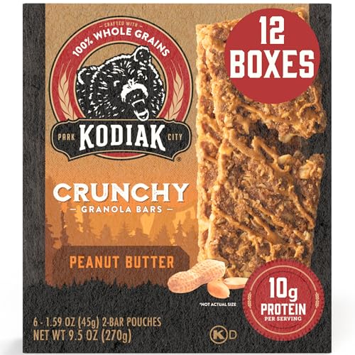 Kodiak Cakes Protein Crunchy Granola Bar, Peanut Butter, Pack o...