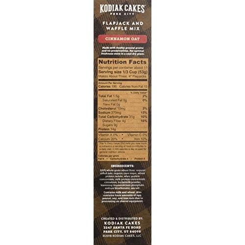 New Kodiak Cakes Cinnamon Oat Protein Packed All Natural, 20 Ounce New Kodiak Cakes Cinnamon Oat Protein Packed All Natural, 20 Ounce