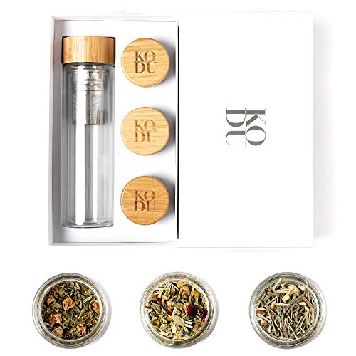 Kodu Glass Tea Infuser Bottle &Amp; Premium Tea Sampler | Menageatea