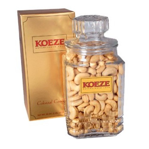 Koeze Colossal Cashews - 30 Oz. Gift Jar - Roasted And Salted Ju