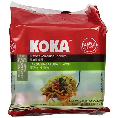 Koka Laksa Singapura 12 Ounce Non-Fried Noodles, 85-Grams Pac...