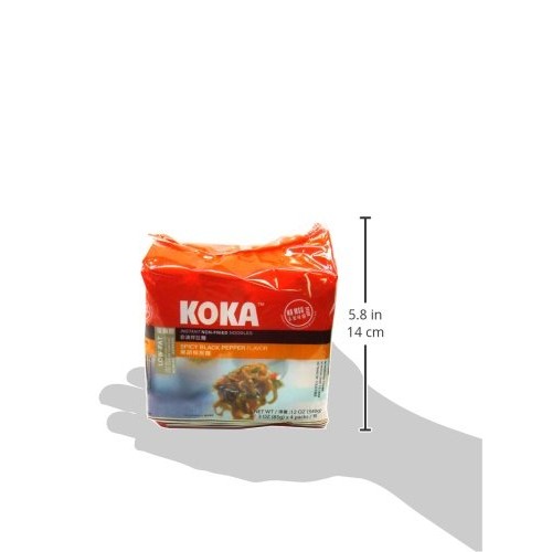 Koka Spicy Black Pepper Non-Fried Noodles, 85-Grams Pack of 24