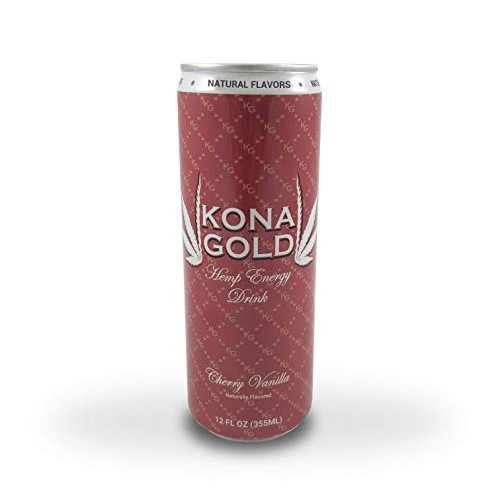 Kona Gold Cherry Vanilla Hemp Energy Drink 12.0 Fluid Ounces, 12