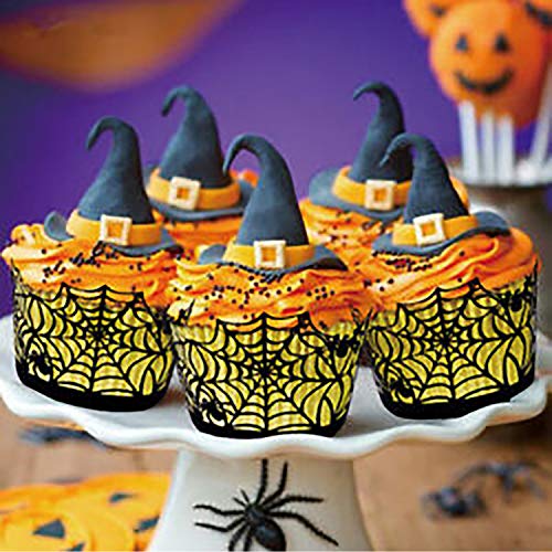 Konsait Halloween Cupcake Wrappers,36Pcs Cupcake Cases Laser Cut