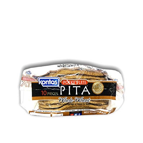 Kontos Bakery, Whole Wheat Smart Pockets Pita Bread, Low Sodium,...