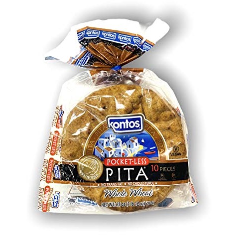 Kontos Bakery, Whole Wheat Smart Pockets Pita Bread, Low Sodium,...