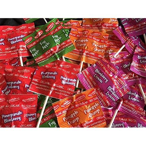 Koochikoo Sugar Free Organic Lollipop Pouch, 10 Count 2.2 Oz, P