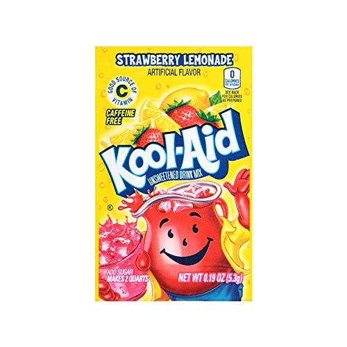 Kool-Aid Strawberry Lemonade Unsweetened Drink Mix, 0.19 Oz, Pac