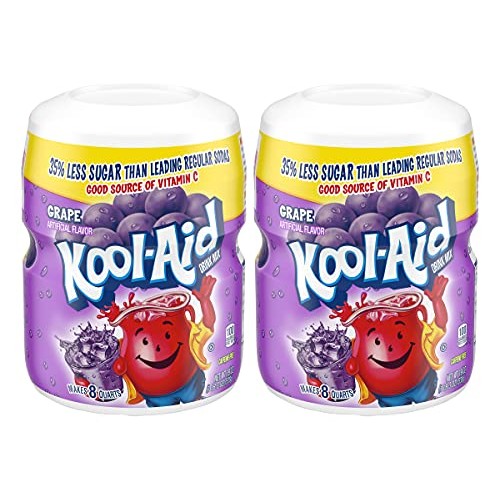 Kool-Aid Grape Mix 19 Oz Container 2 Pack