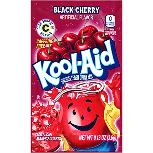 Kool-Aid Black Cherry Flavored Unsweetened Caffeine Free Powdere...