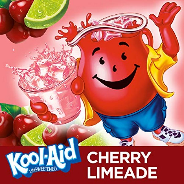 Kool-Aid Cherry Limeade Flavored Unsweetened Caffeine Free Powde...