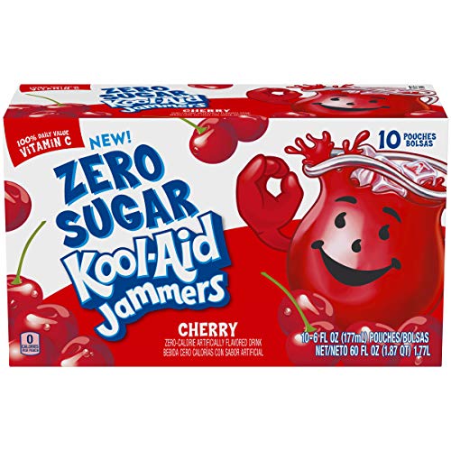 Kool-Aid Zero Sugar Jammers Cherry Flavored Juice Drink 10 Pouc