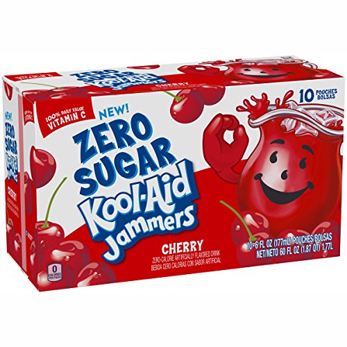Kool-Aid Zero Sugar Jammers Cherry Flavored Juice Drink 10 Pouc