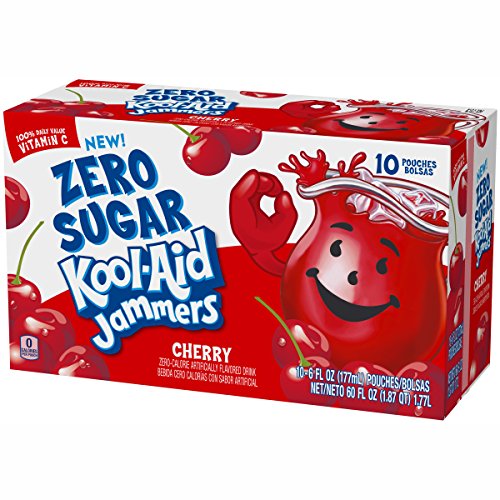 Kool-Aid Zero Sugar Jammers Cherry Flavored Juice Drink 10 Pouc