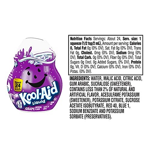 Kool-Aid Liquid Drink Mix Variety Pack, 1 Cherry, 1 Grape, 1 Tro