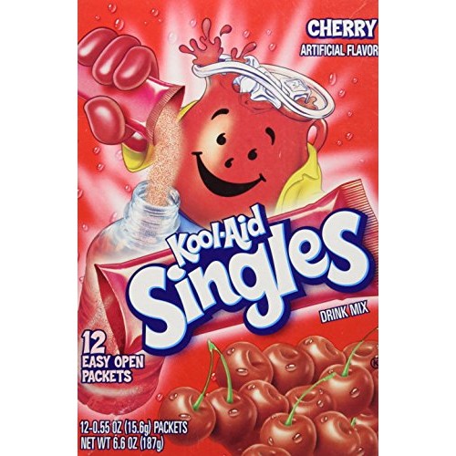Koolaid Singles Cherry For 16.9ounce Bottles, 12count