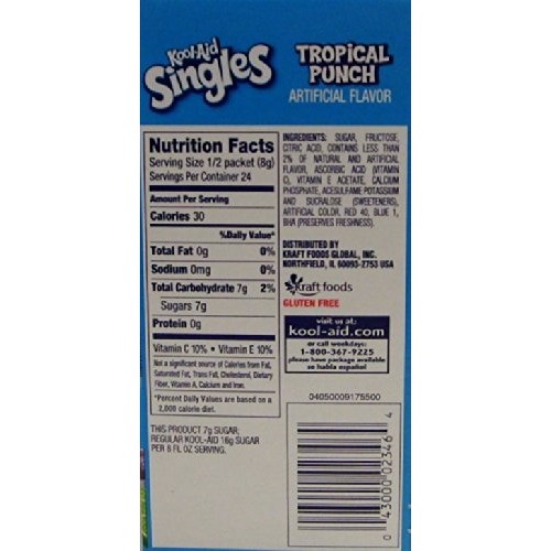 Kool-Aid Singles Tropical Punch Soft Drink Mix- 12 Ct