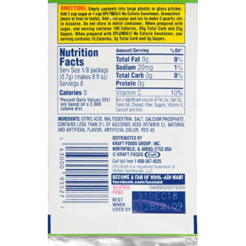 Kool-Aid Strawberry Kiwi Flavored Unsweetened Caffeine Free Powd